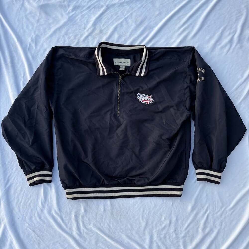 Cutter & Buck Super Bowl XXXVI Pullover Jacket Size L Black